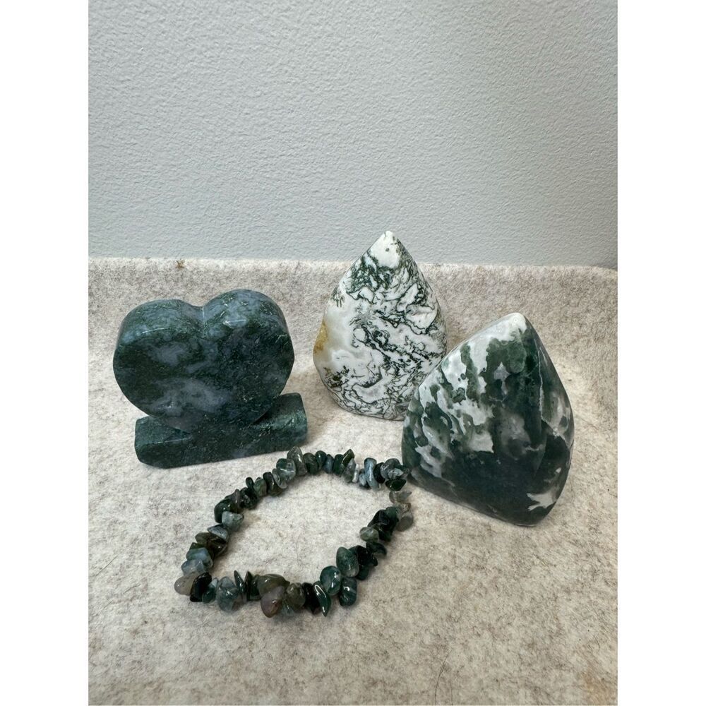 Moss Agates 💚 - 1lb Crystal Bundle